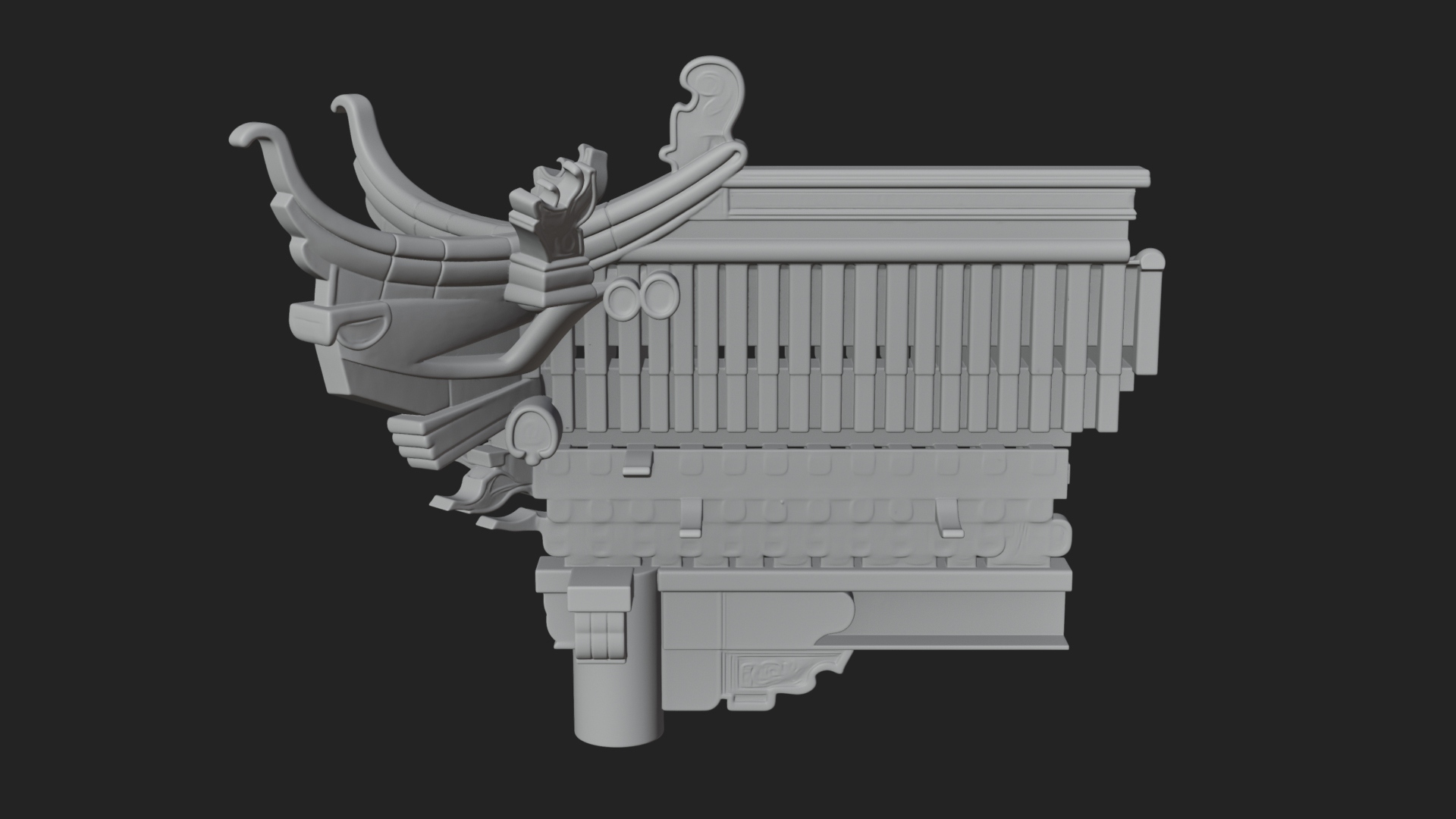 Chinese Roof Eave Model Design 7 3D Print Model 3D Model