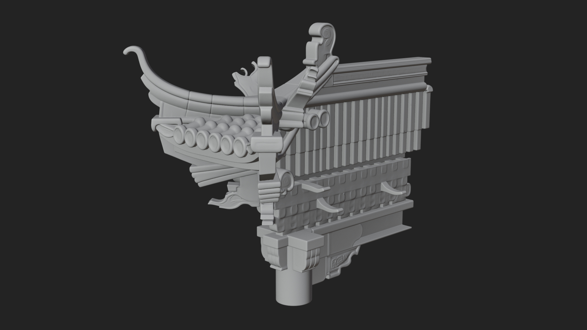 Chinese Roof Eave Model Design 7 3D Print Model 3D Model