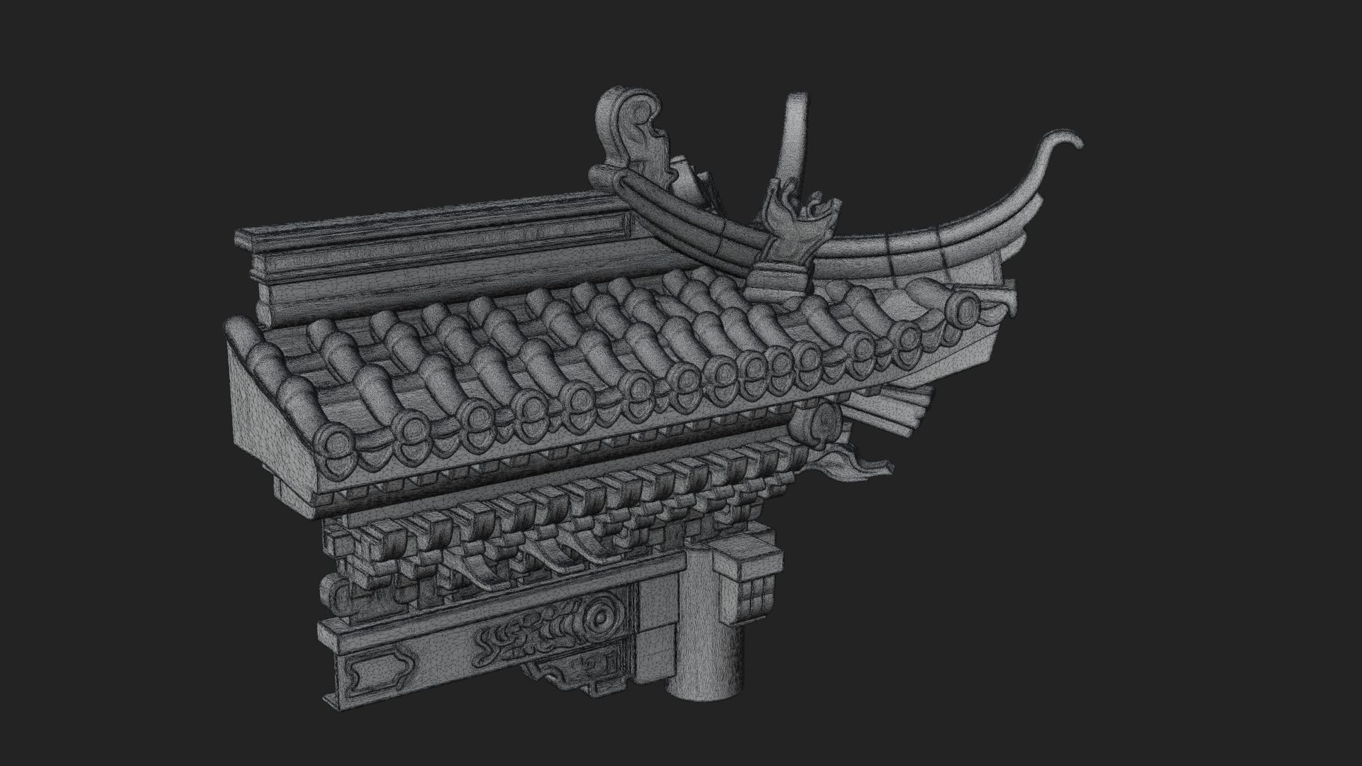 Chinese Roof Eave Model Design 7 3D Print Model 3D Model