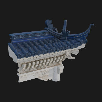 Chinese Roof Eave Model Design 7 3D Print Model