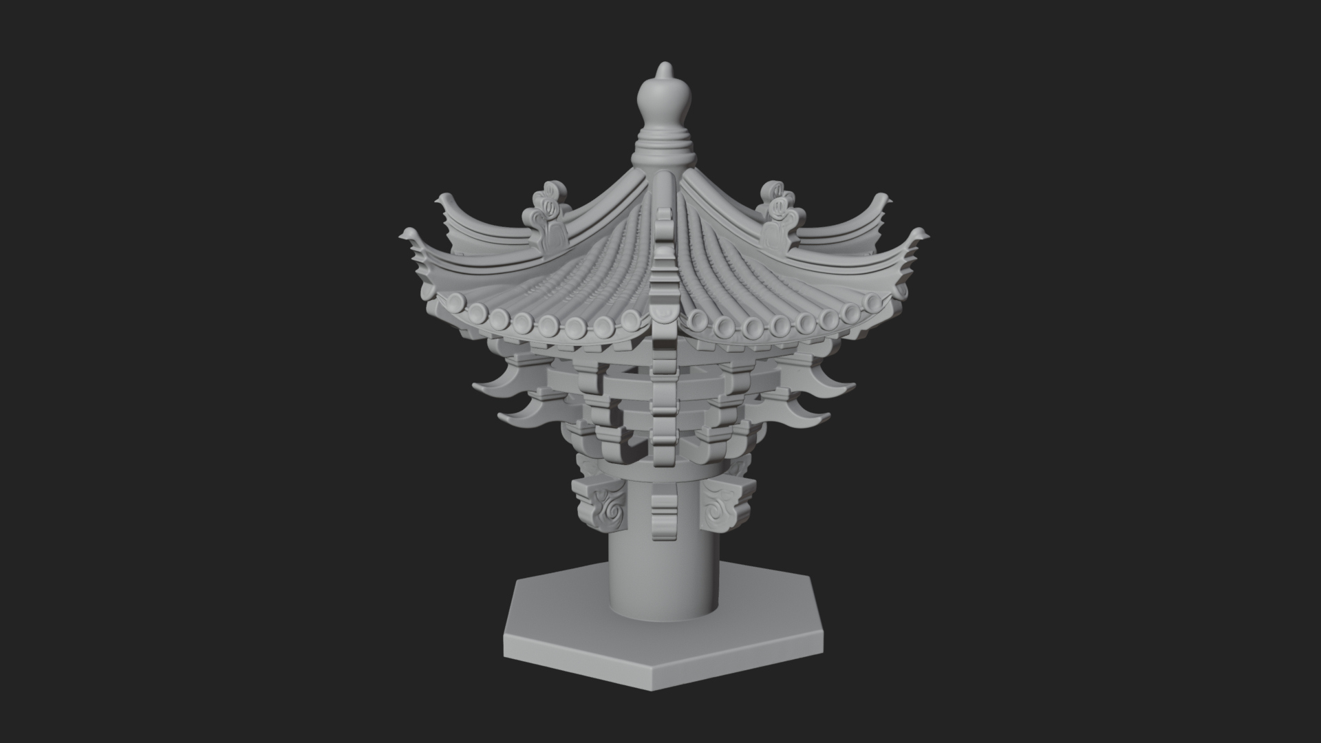 Chinese Roof Eave Model Design 8 3D Print Model 3D Model
