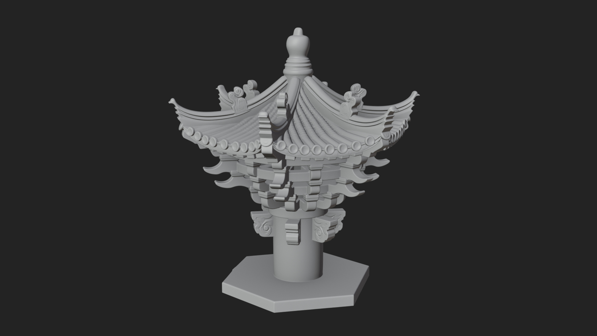 Chinese Roof Eave Model Design 8 3D Print Model 3D Model