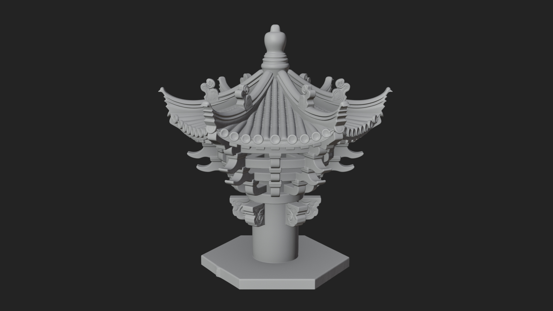 Chinese Roof Eave Model Design 8 3D Print Model 3D Model
