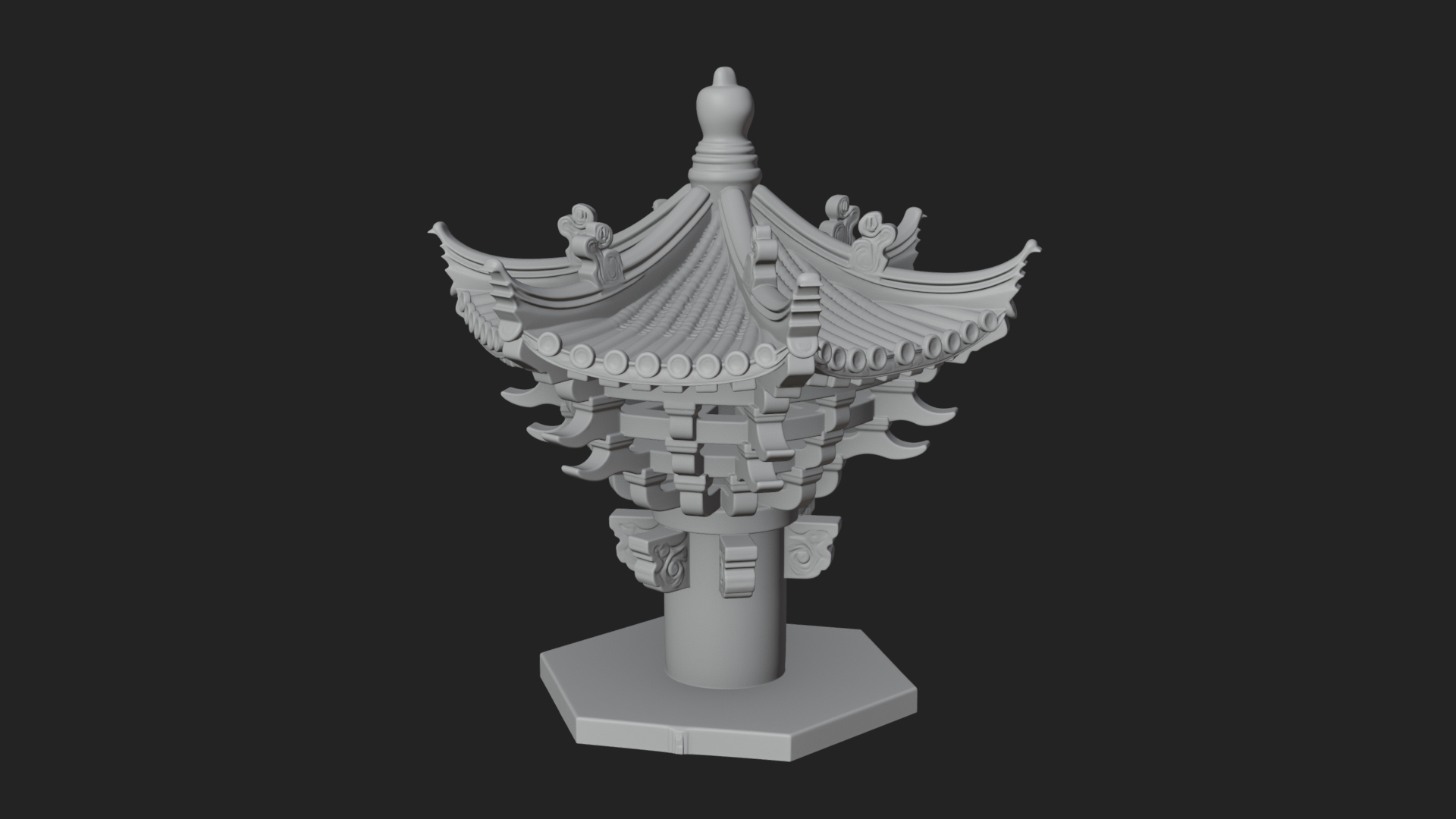 Chinese Roof Eave Model Design 8 3D Print Model 3D Model
