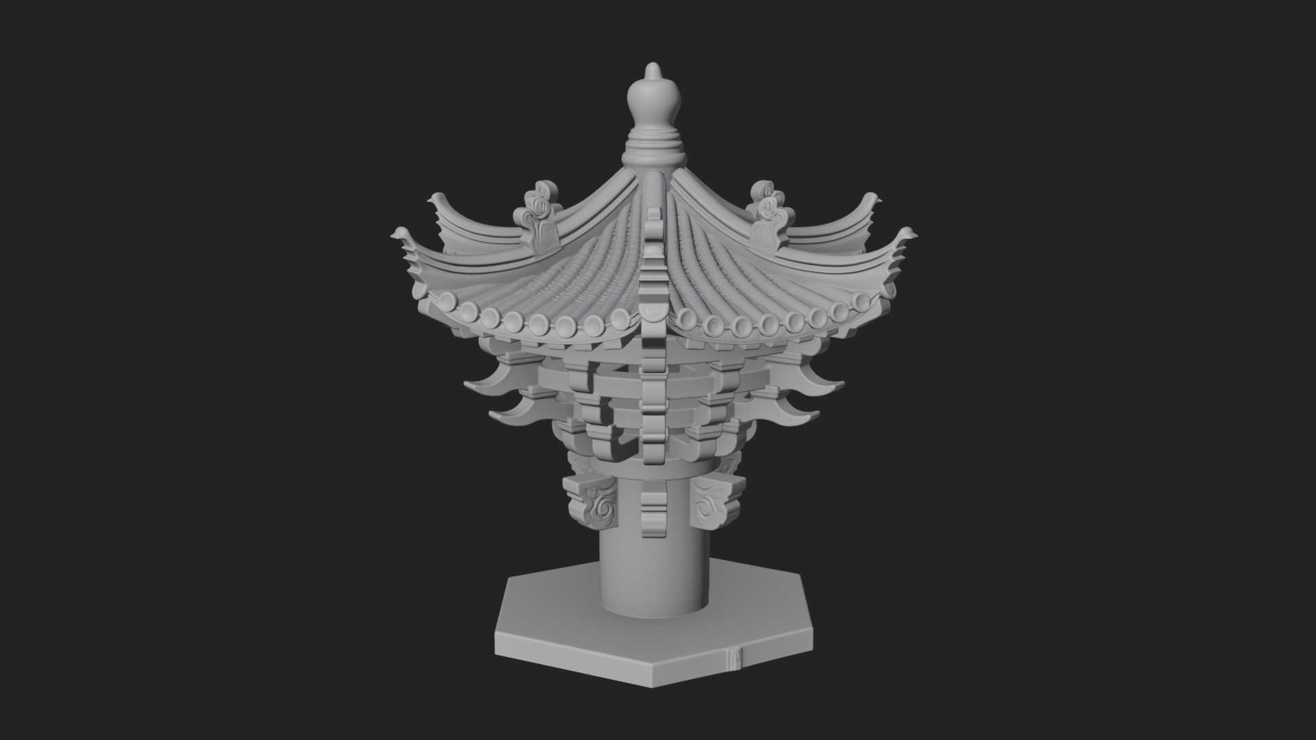 Chinese Roof Eave Model Design 8 3D Print Model 3D Model