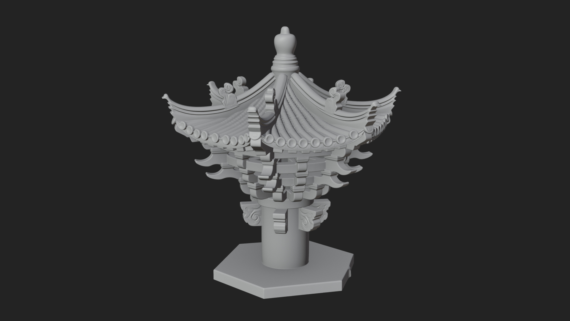 Chinese Roof Eave Model Design 8 3D Print Model 3D Model