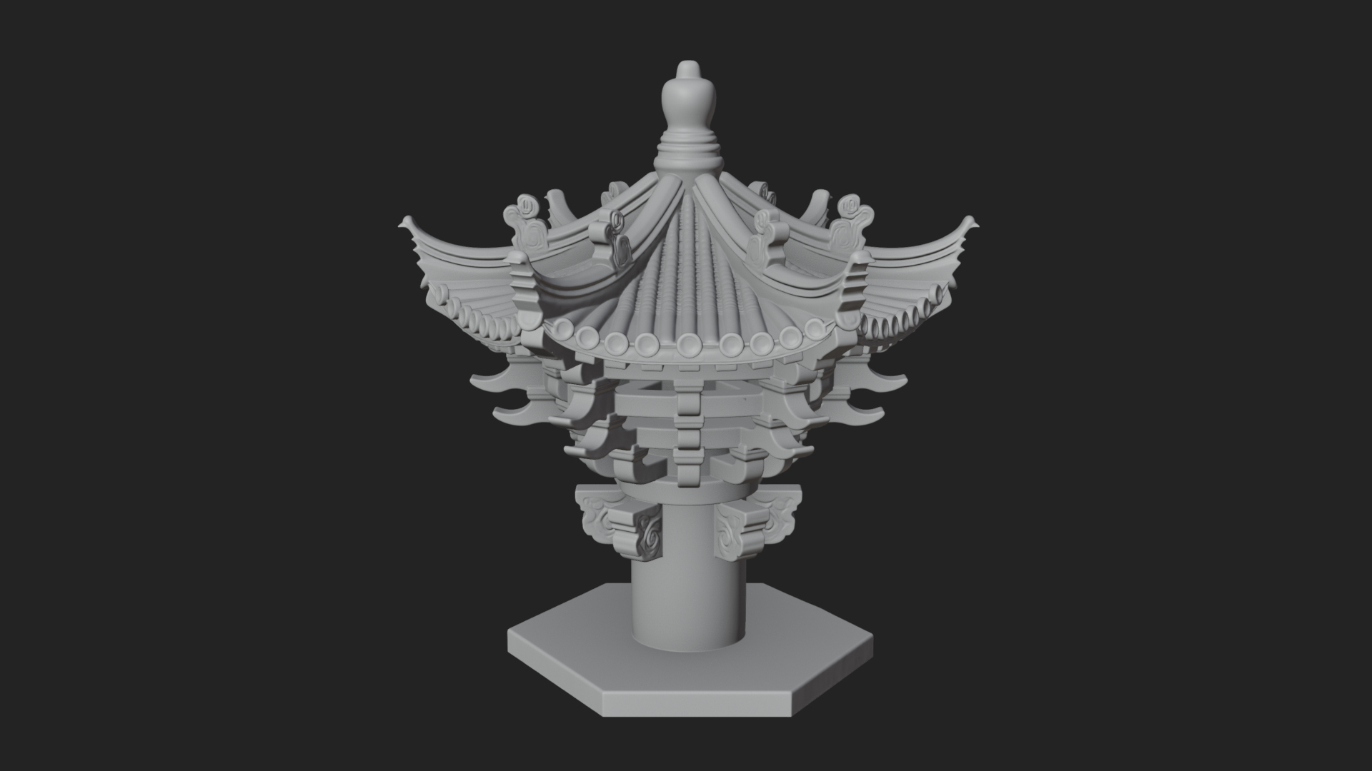 Chinese Roof Eave Model Design 8 3D Print Model 3D Model