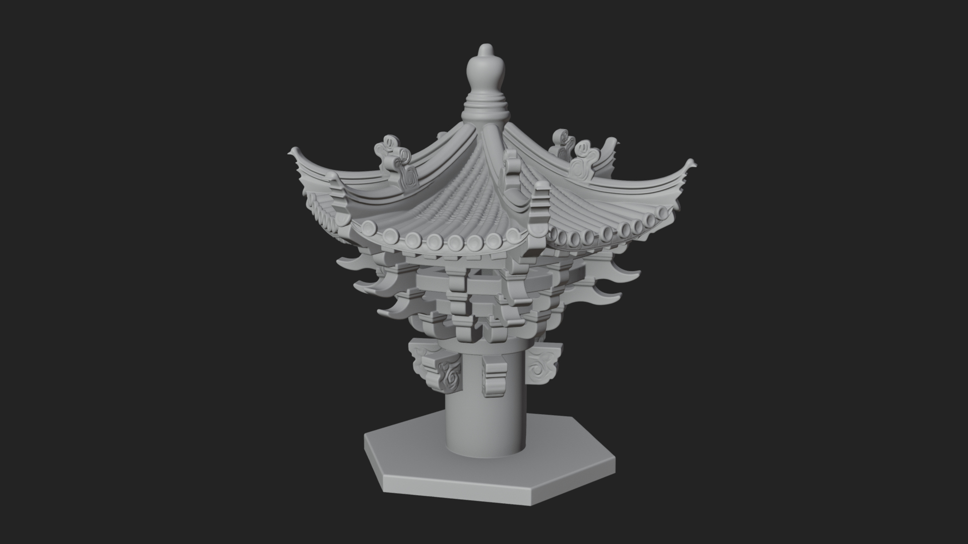 Chinese Roof Eave Model Design 8 3D Print Model 3D Model