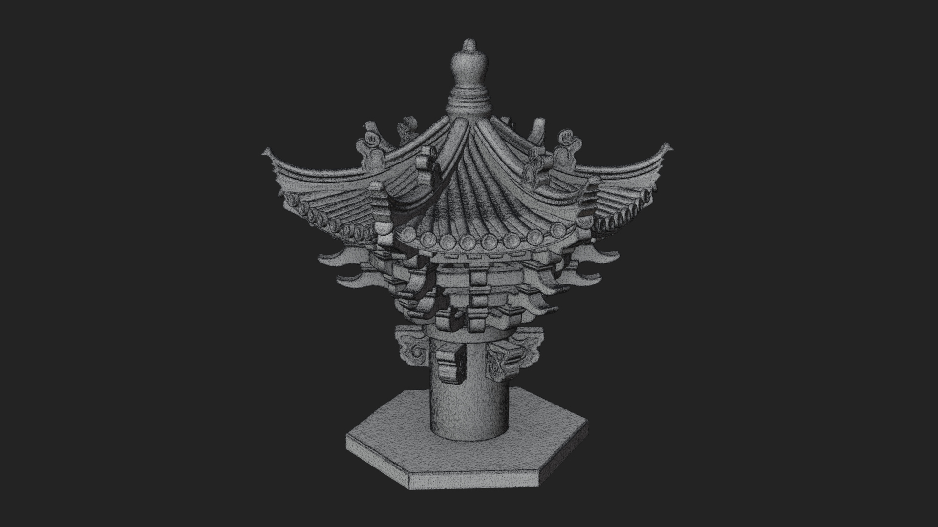 Chinese Roof Eave Model Design 8 3D Print Model 3D Model
