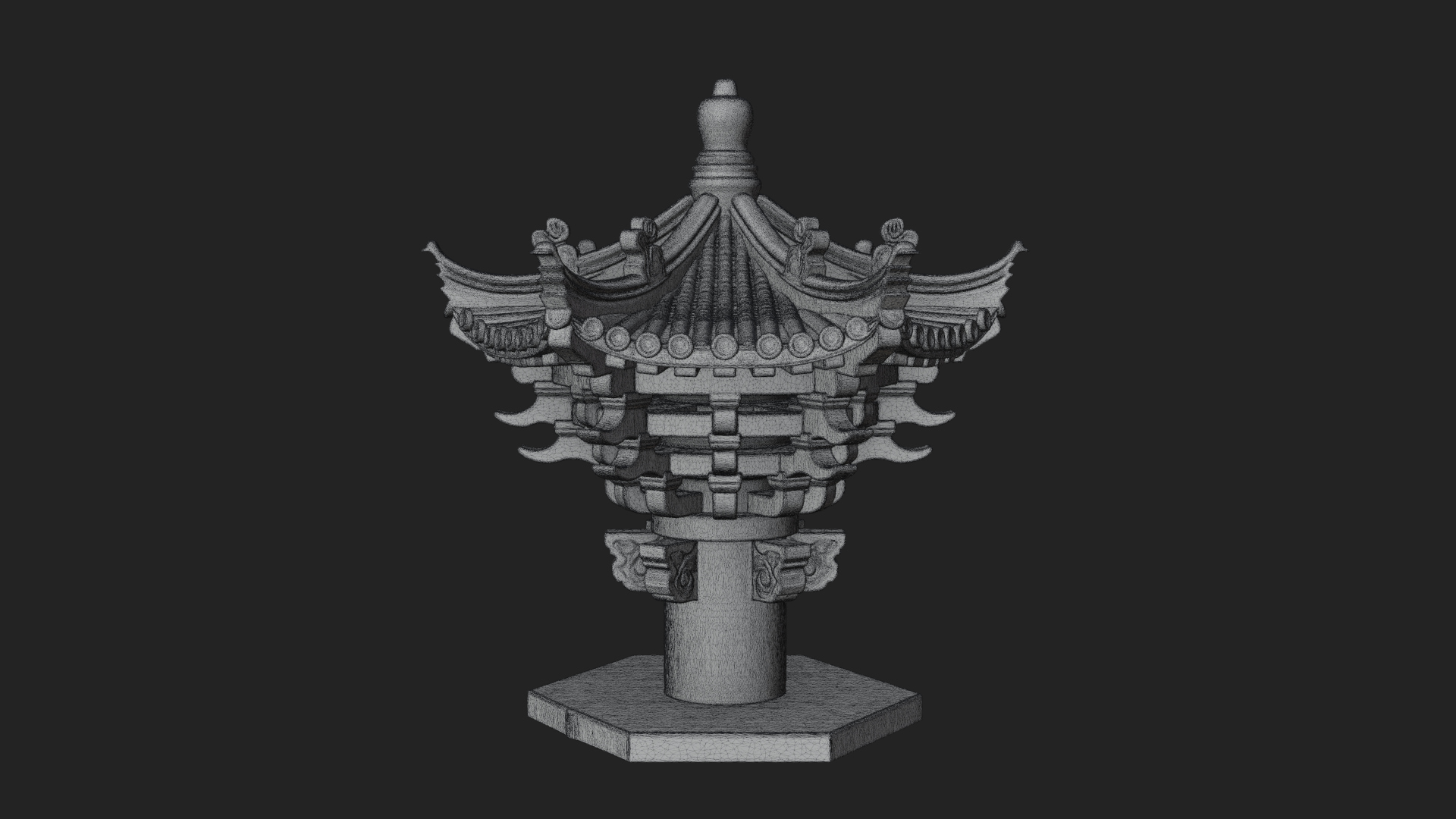 Chinese Roof Eave Model Design 8 3D Print Model 3D Model