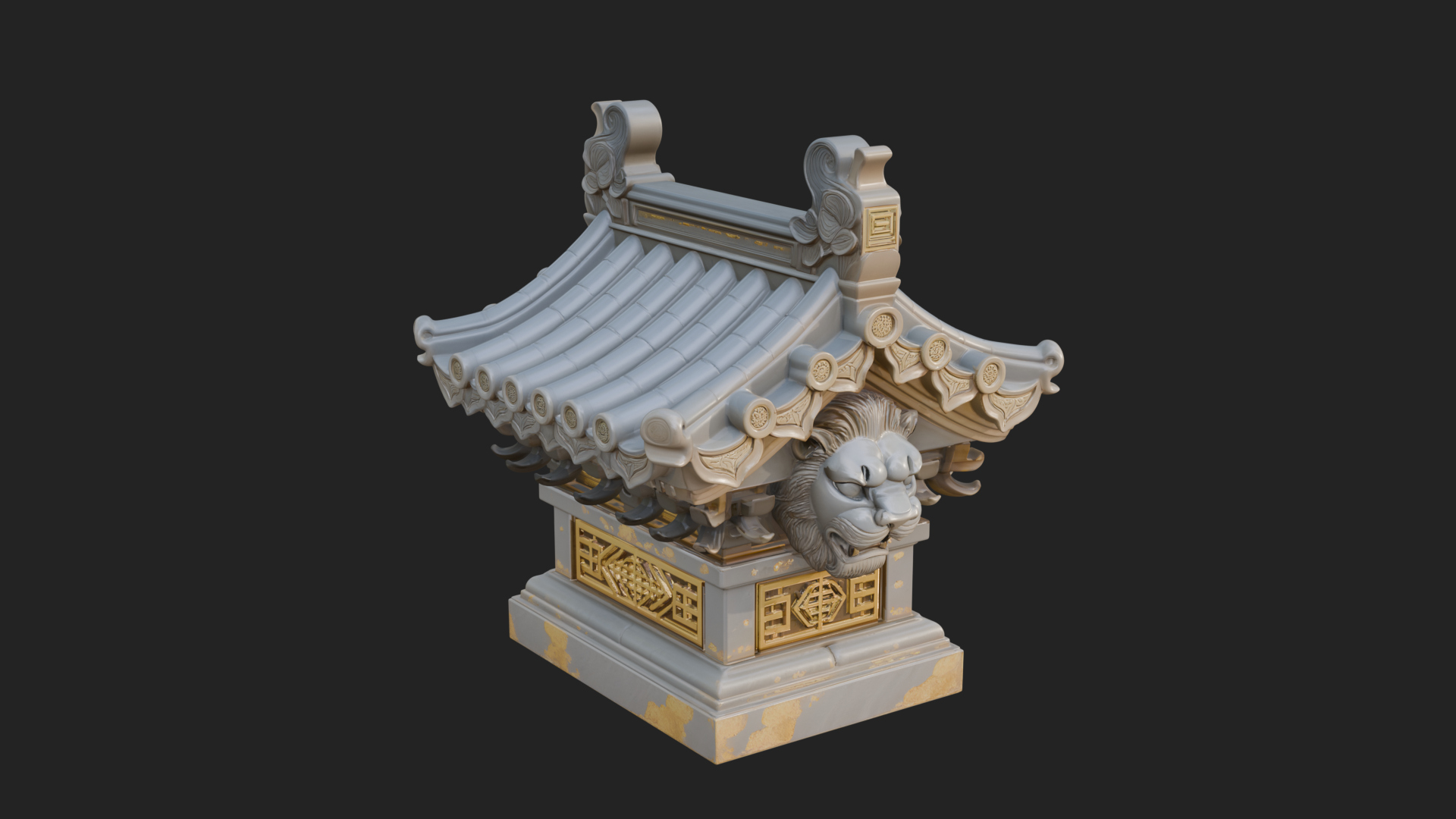 Chinese Roof Eave Model Design 9 3D Print Model 3D Model