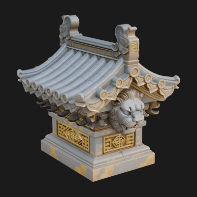 Chinese Roof Eave Model Design 9 3D Print Model