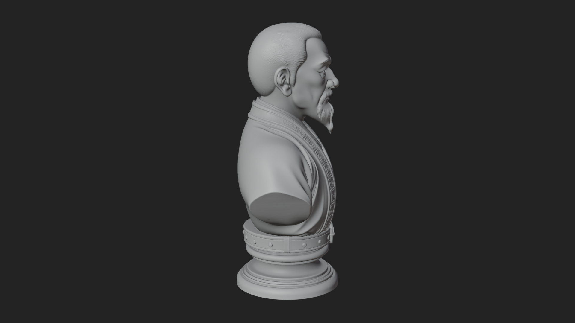 Chinese Scholar Bust Statue Design 1 3D Print Model 3D Model