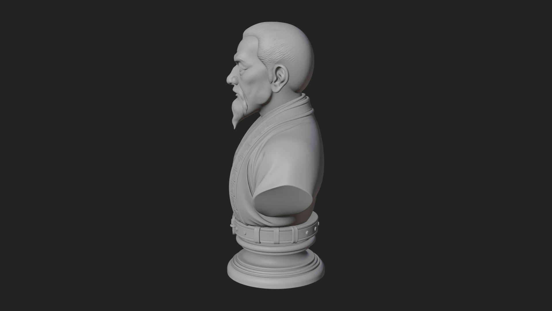 Chinese Scholar Bust Statue Design 1 3D Print Model 3D Model