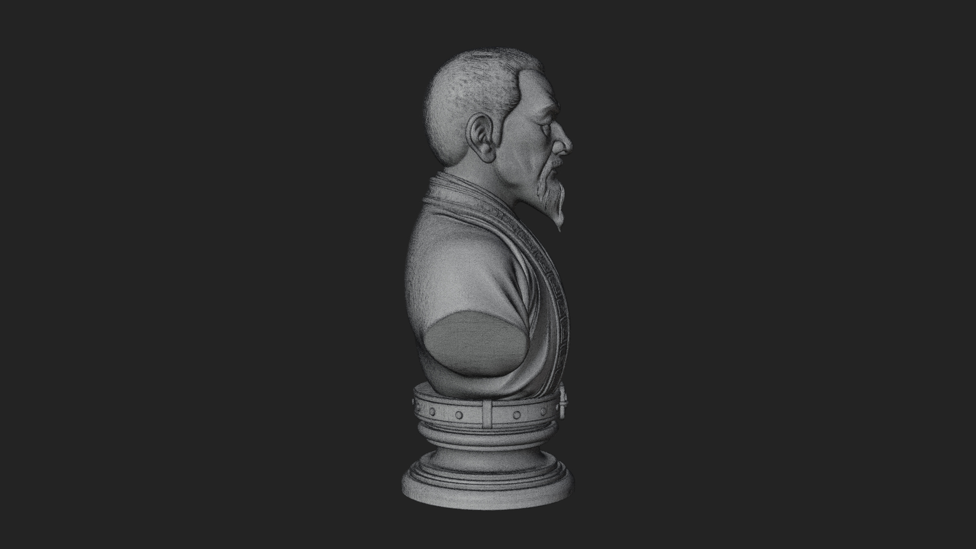 Chinese Scholar Bust Statue Design 1 3D Print Model 3D Model