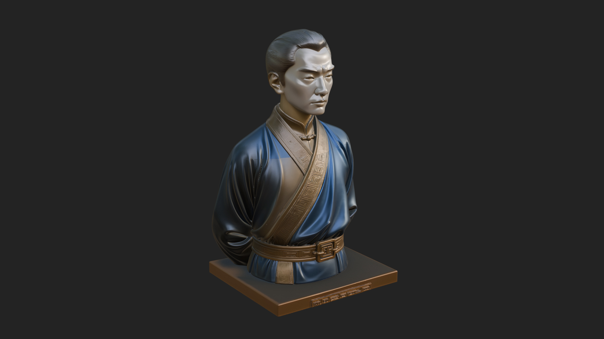 Chinese Scholar Bust Statue Design 10 3D Print Model 3D Model