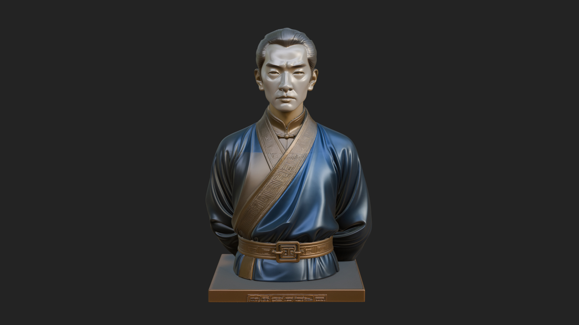 Chinese Scholar Bust Statue Design 10 3D Print Model 3D Model
