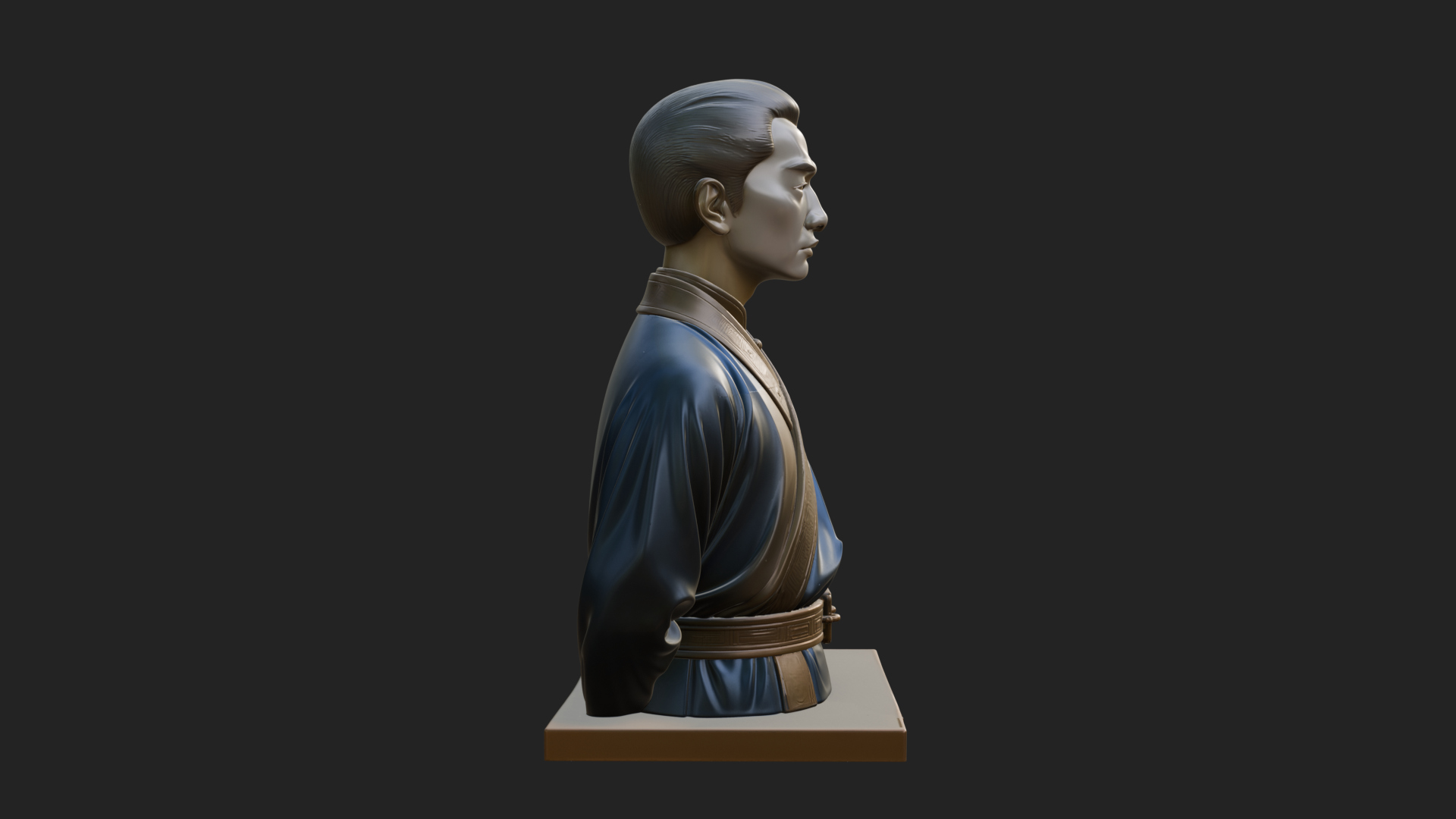 Chinese Scholar Bust Statue Design 10 3D Print Model 3D Model