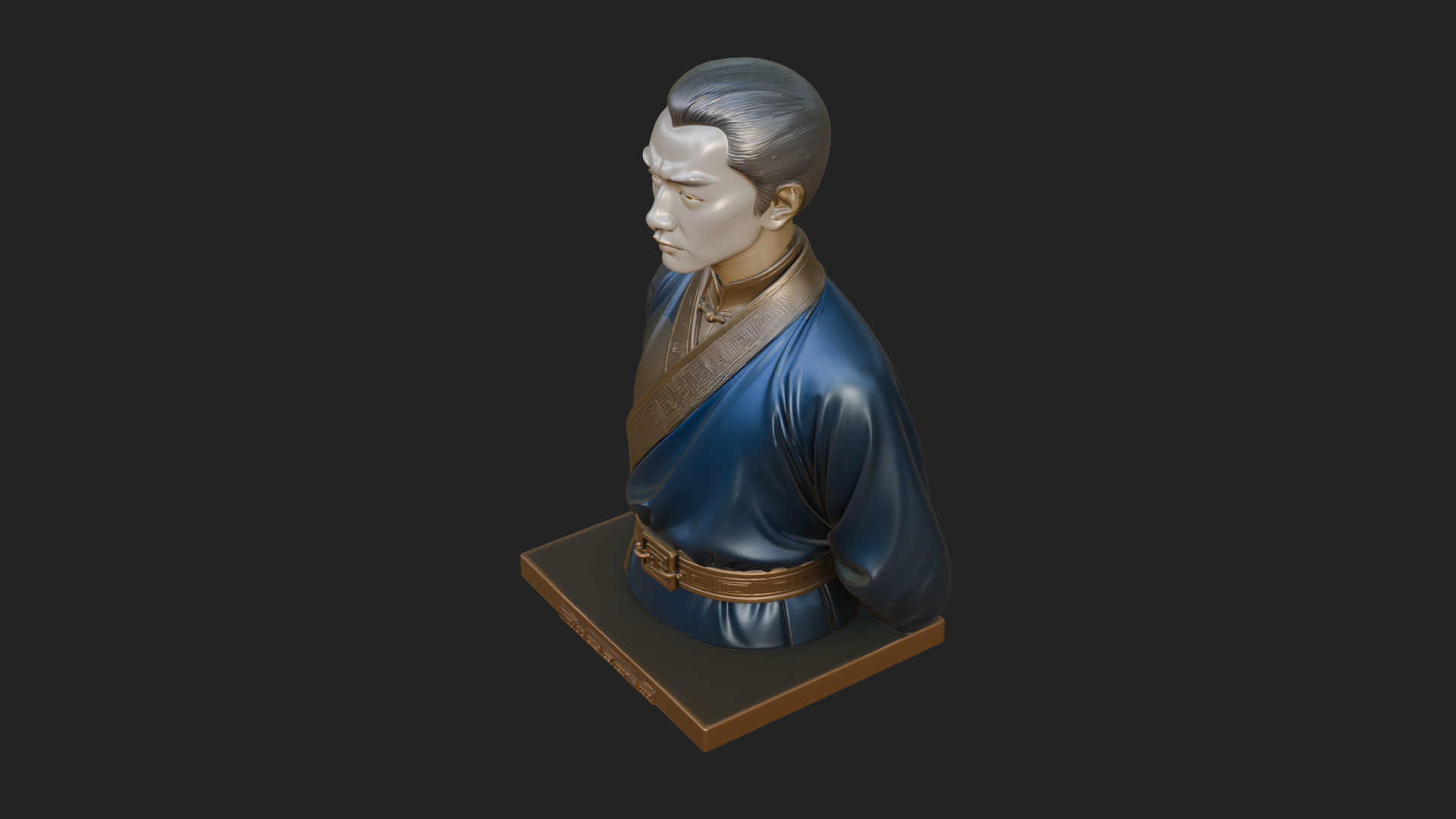 Chinese Scholar Bust Statue Design 10 3D Print Model 3D Model