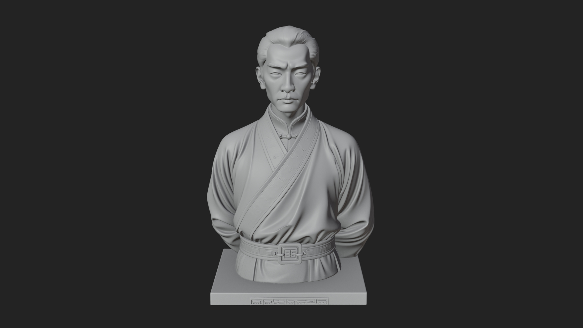 Chinese Scholar Bust Statue Design 10 3D Print Model 3D Model