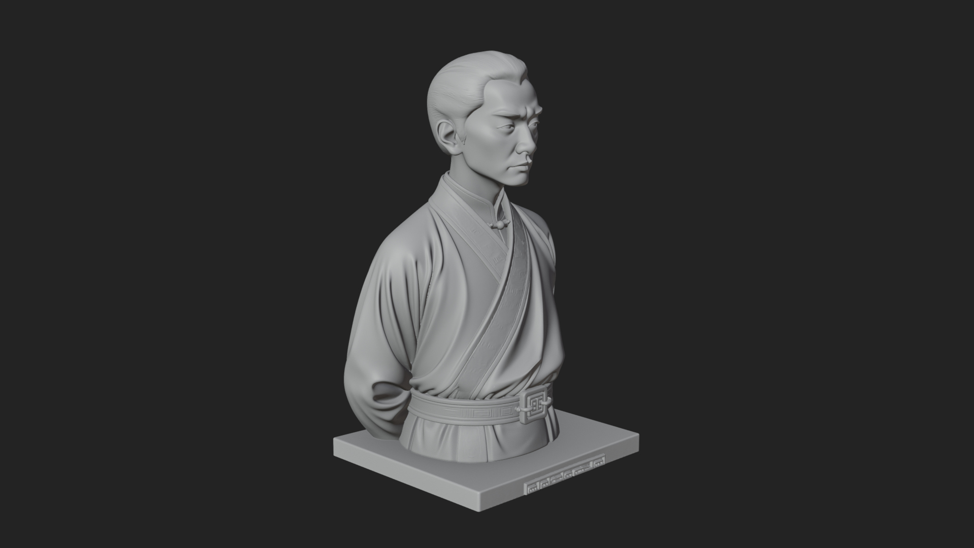 Chinese Scholar Bust Statue Design 10 3D Print Model 3D Model