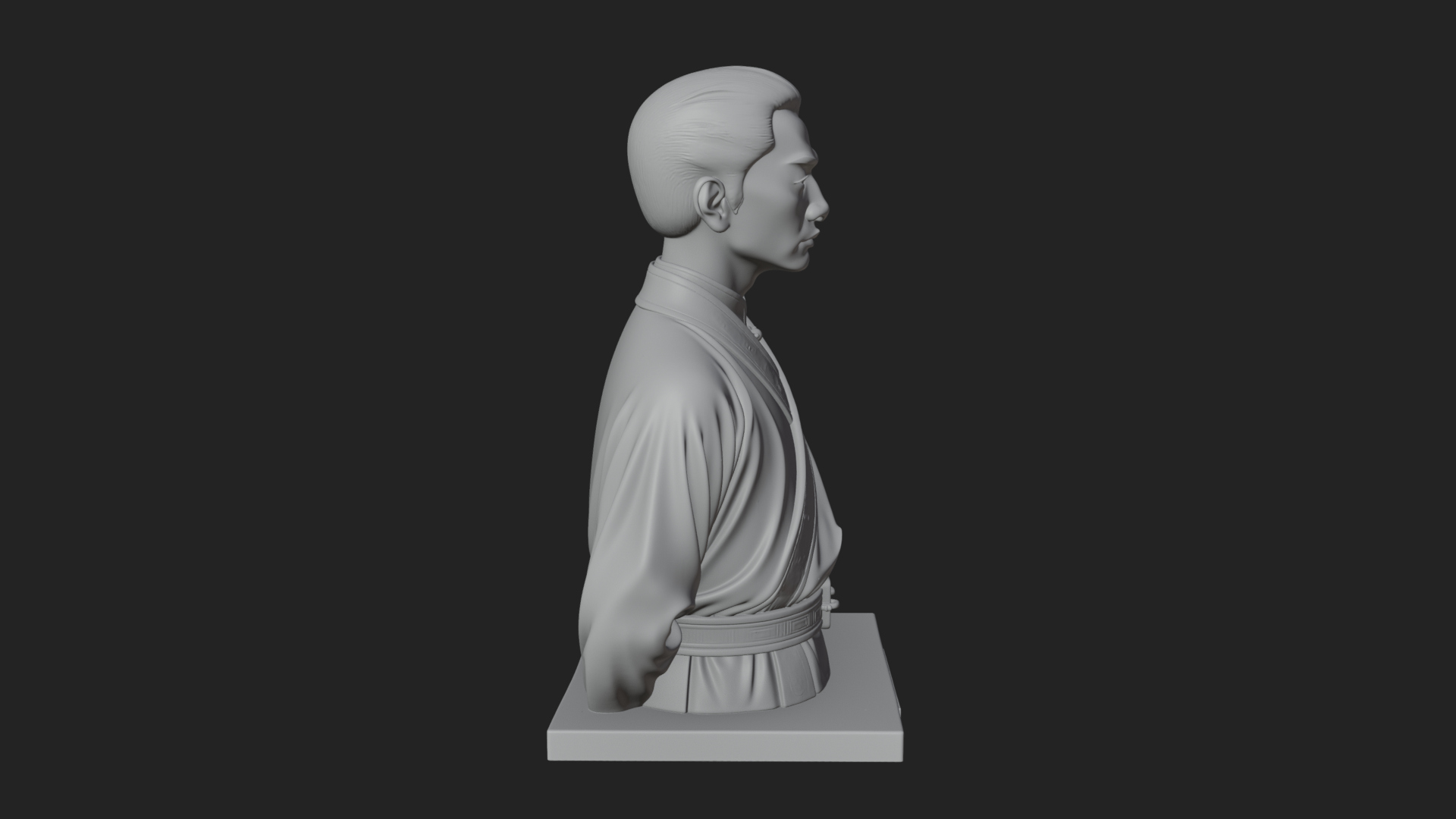 Chinese Scholar Bust Statue Design 10 3D Print Model 3D Model