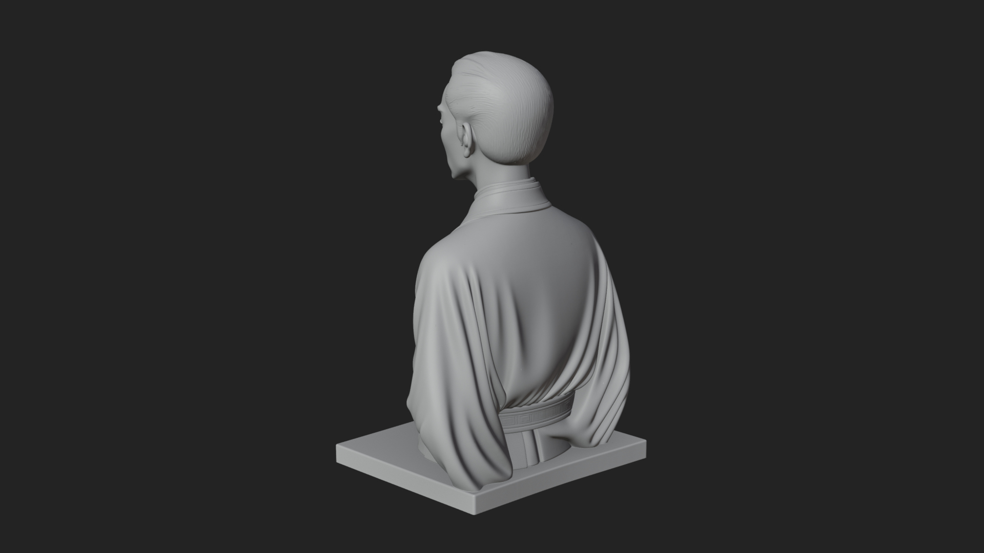Chinese Scholar Bust Statue Design 10 3D Print Model 3D Model