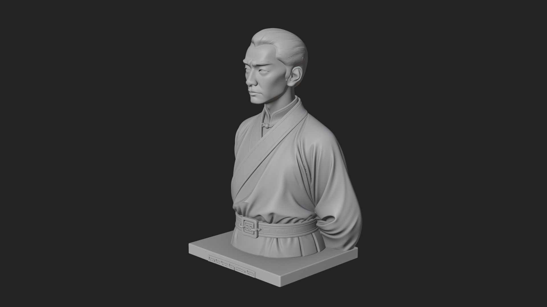 Chinese Scholar Bust Statue Design 10 3D Print Model 3D Model