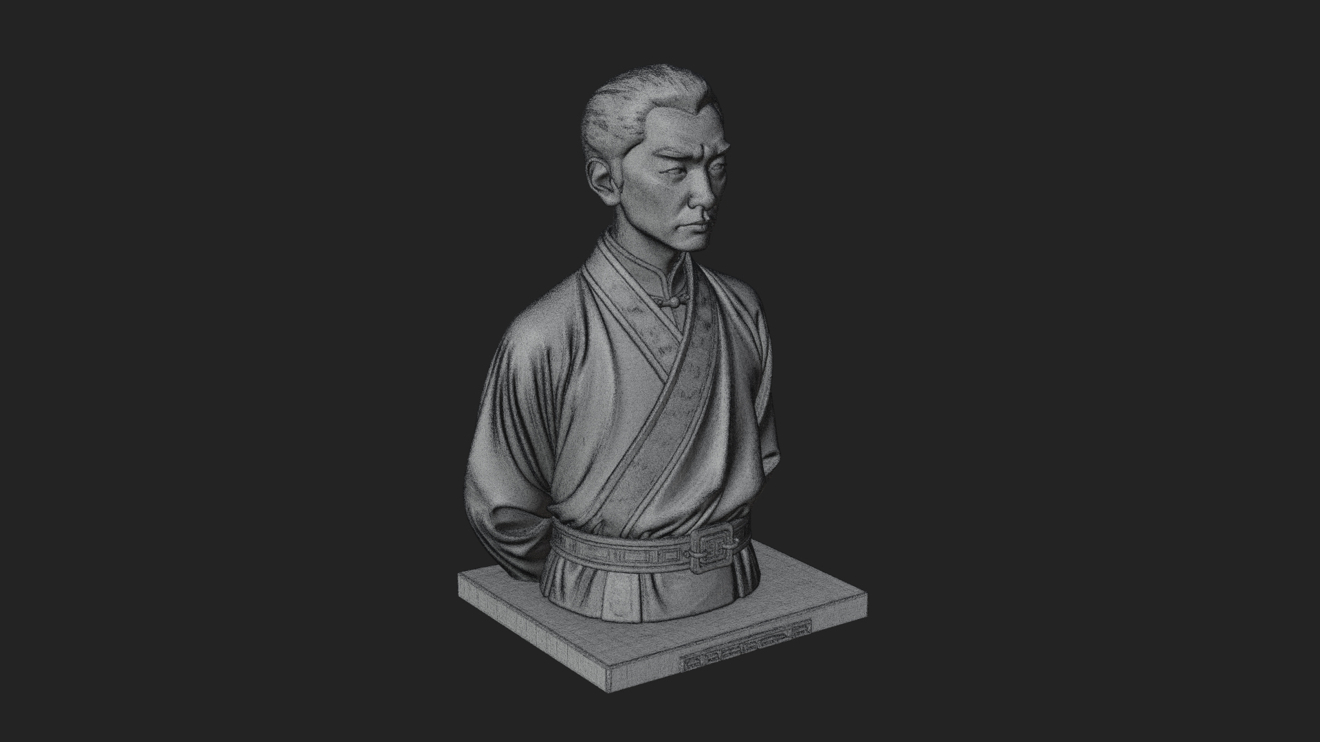 Chinese Scholar Bust Statue Design 10 3D Print Model 3D Model