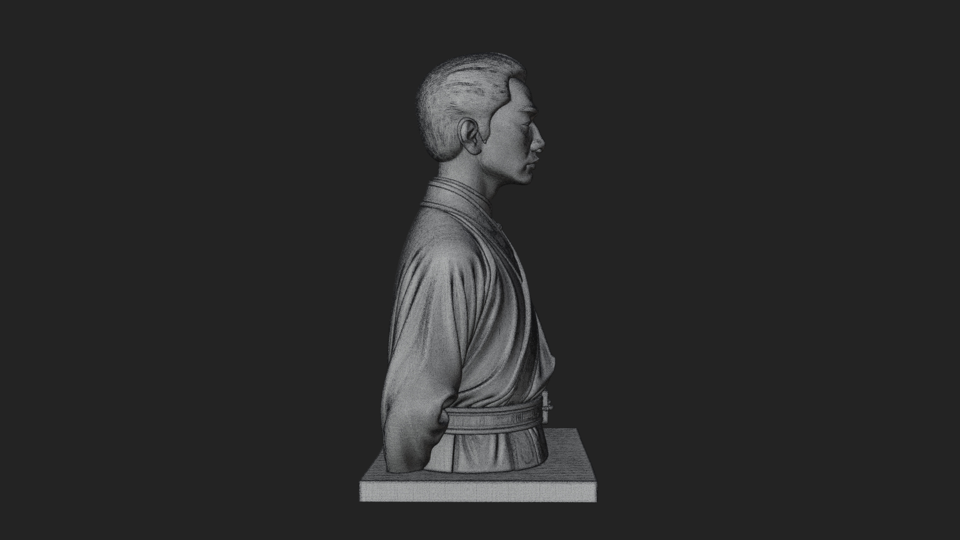 Chinese Scholar Bust Statue Design 10 3D Print Model 3D Model