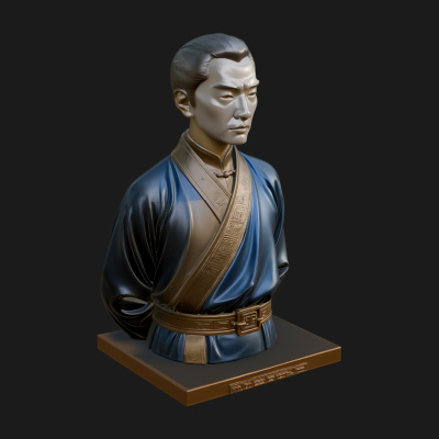 Chinese Scholar Bust Statue Design 10 3D Print Model