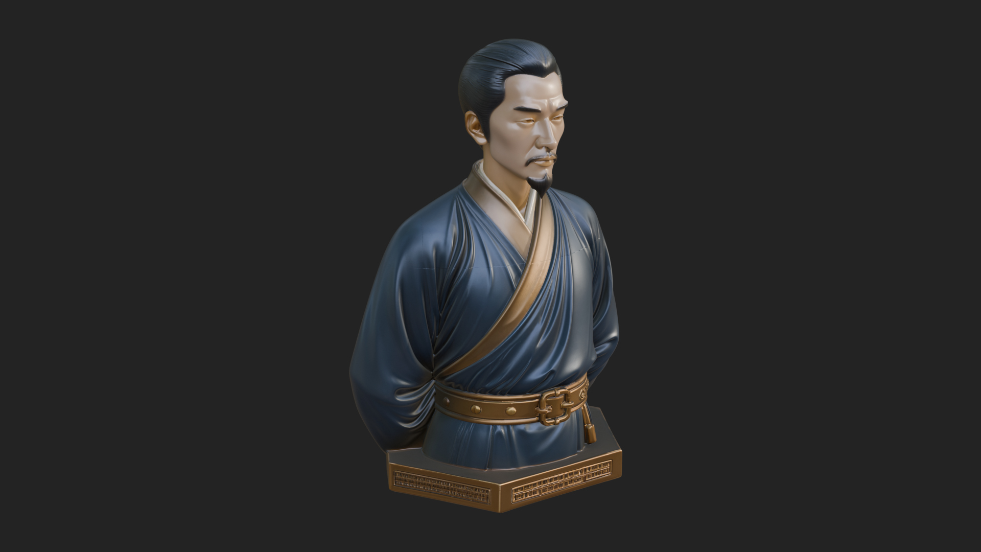 Chinese Scholar Bust Statue Design 11 3D Print Model 3D Model