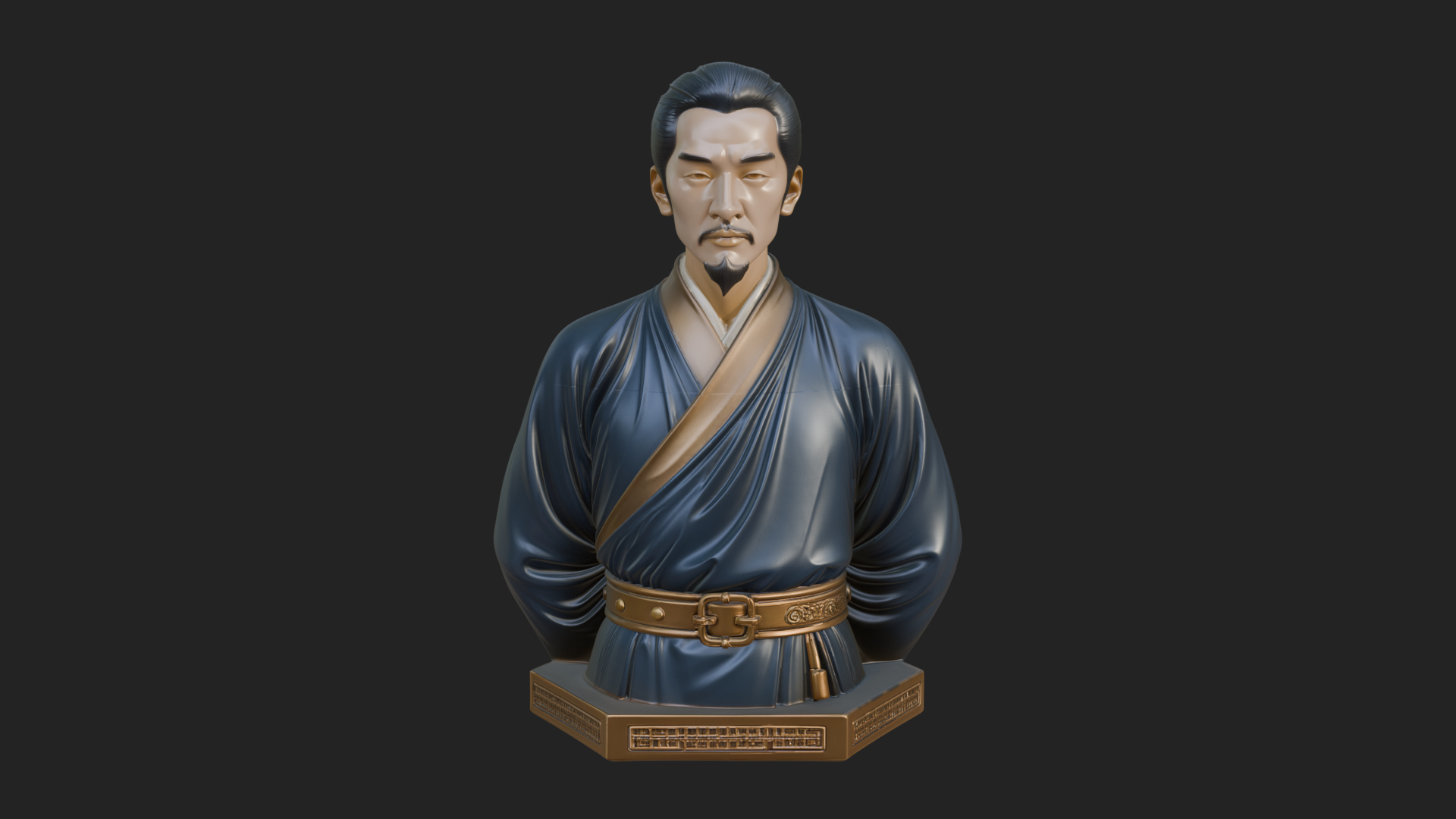 Chinese Scholar Bust Statue Design 11 3D Print Model 3D Model