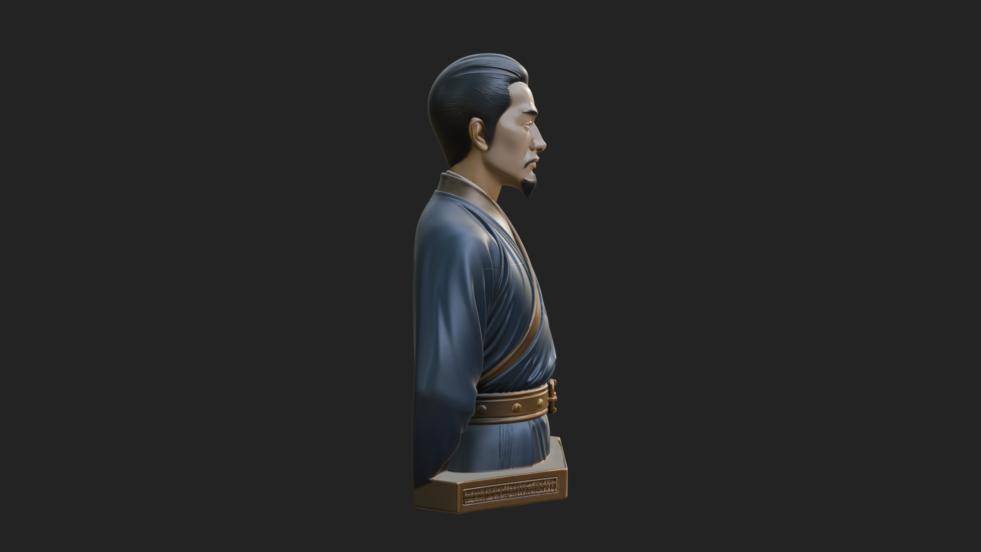 Chinese Scholar Bust Statue Design 11 3D Print Model 3D Model