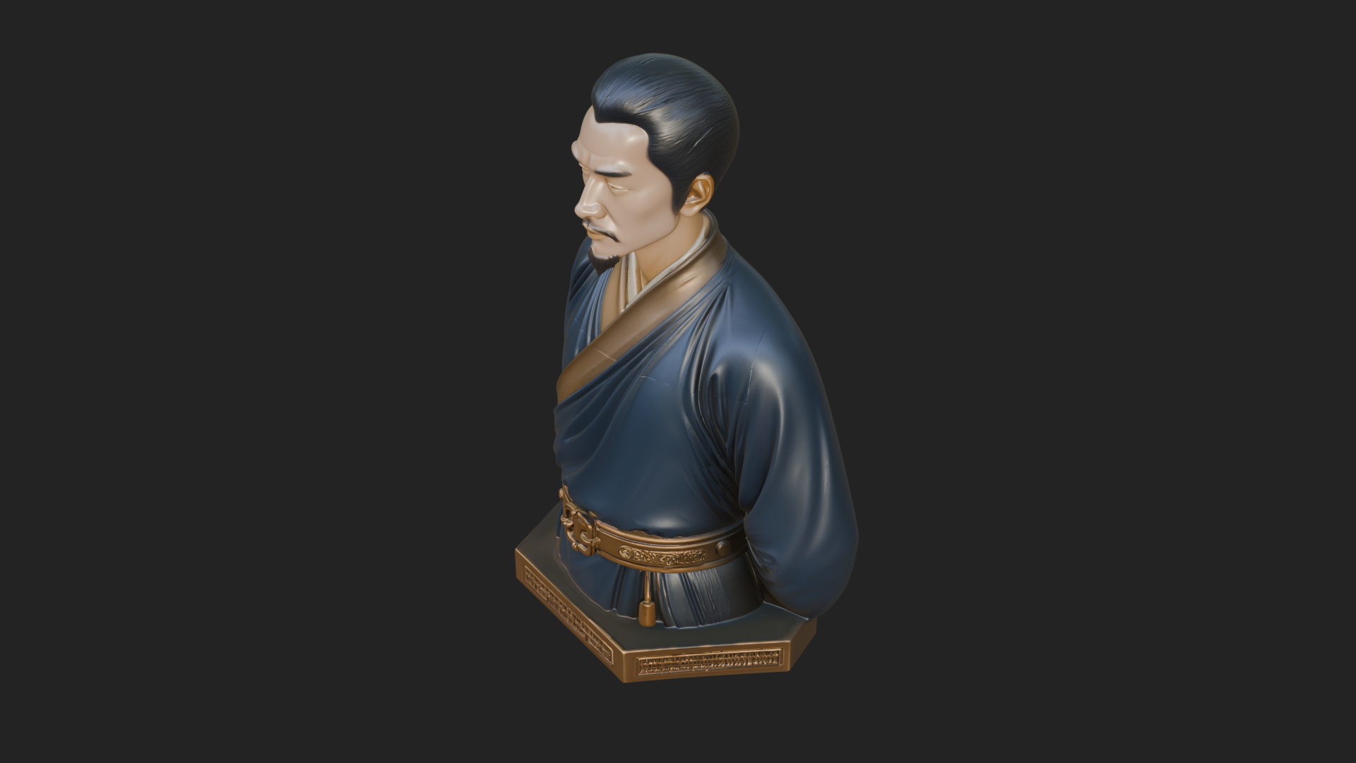 Chinese Scholar Bust Statue Design 11 3D Print Model 3D Model