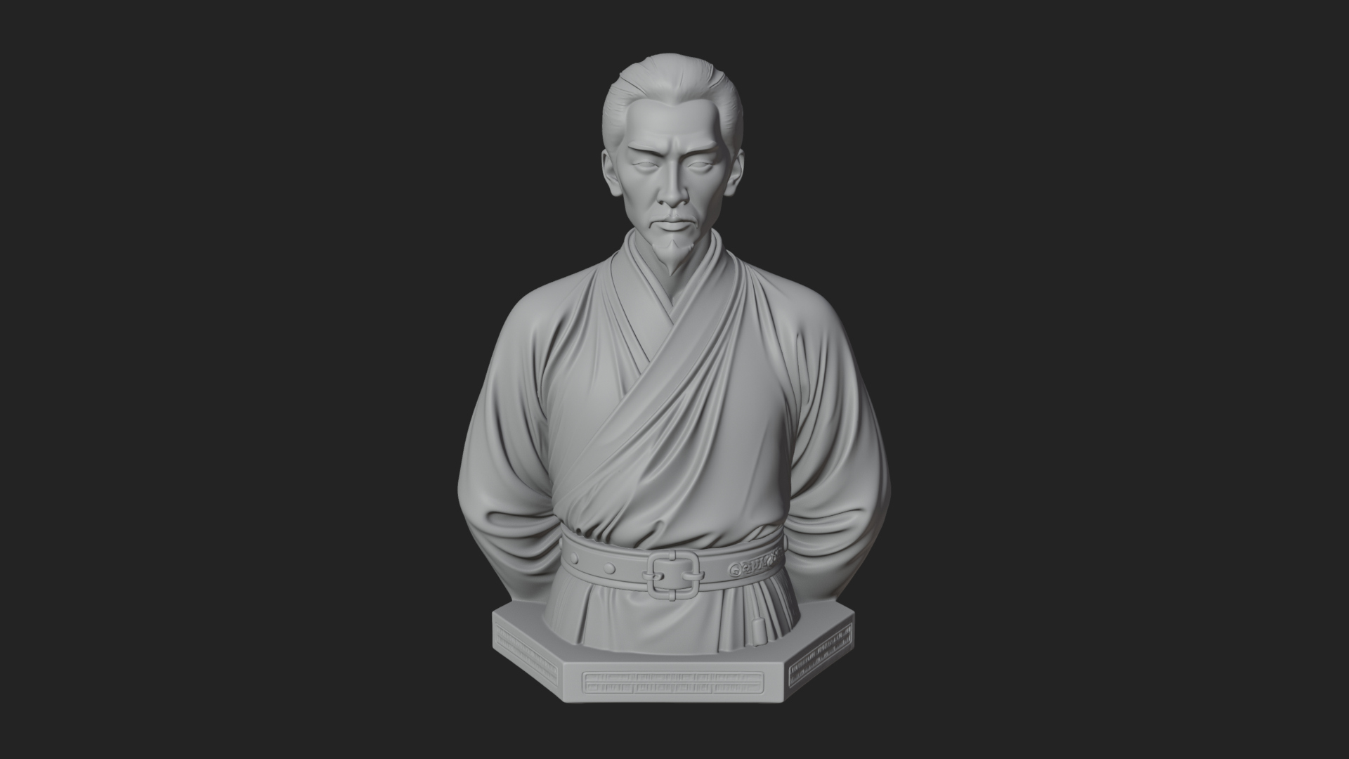 Chinese Scholar Bust Statue Design 11 3D Print Model 3D Model