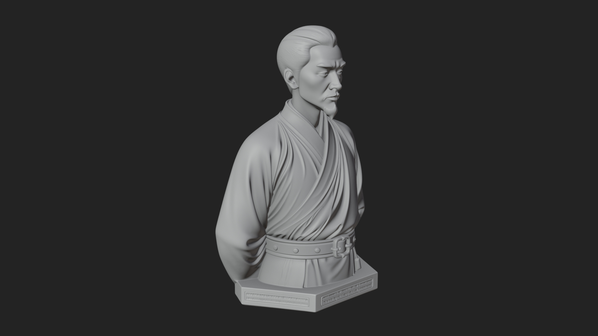 Chinese Scholar Bust Statue Design 11 3D Print Model 3D Model