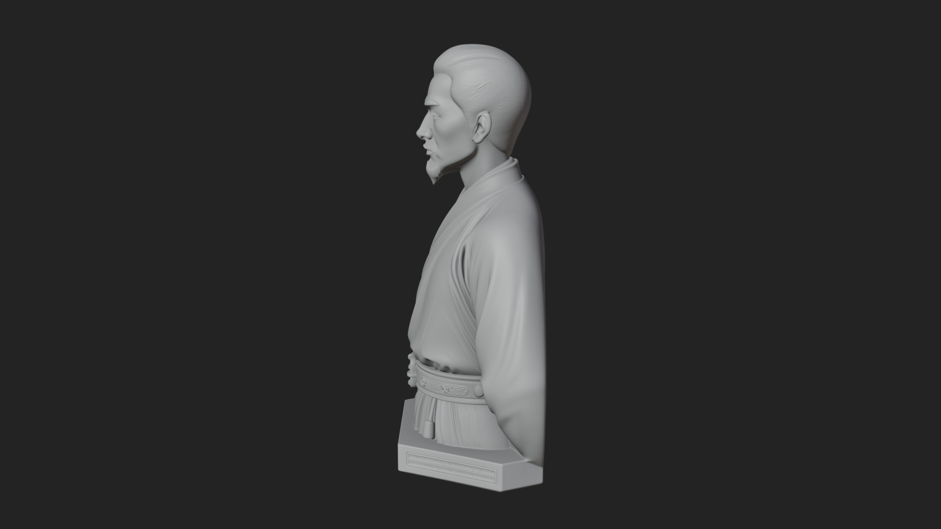 Chinese Scholar Bust Statue Design 11 3D Print Model 3D Model
