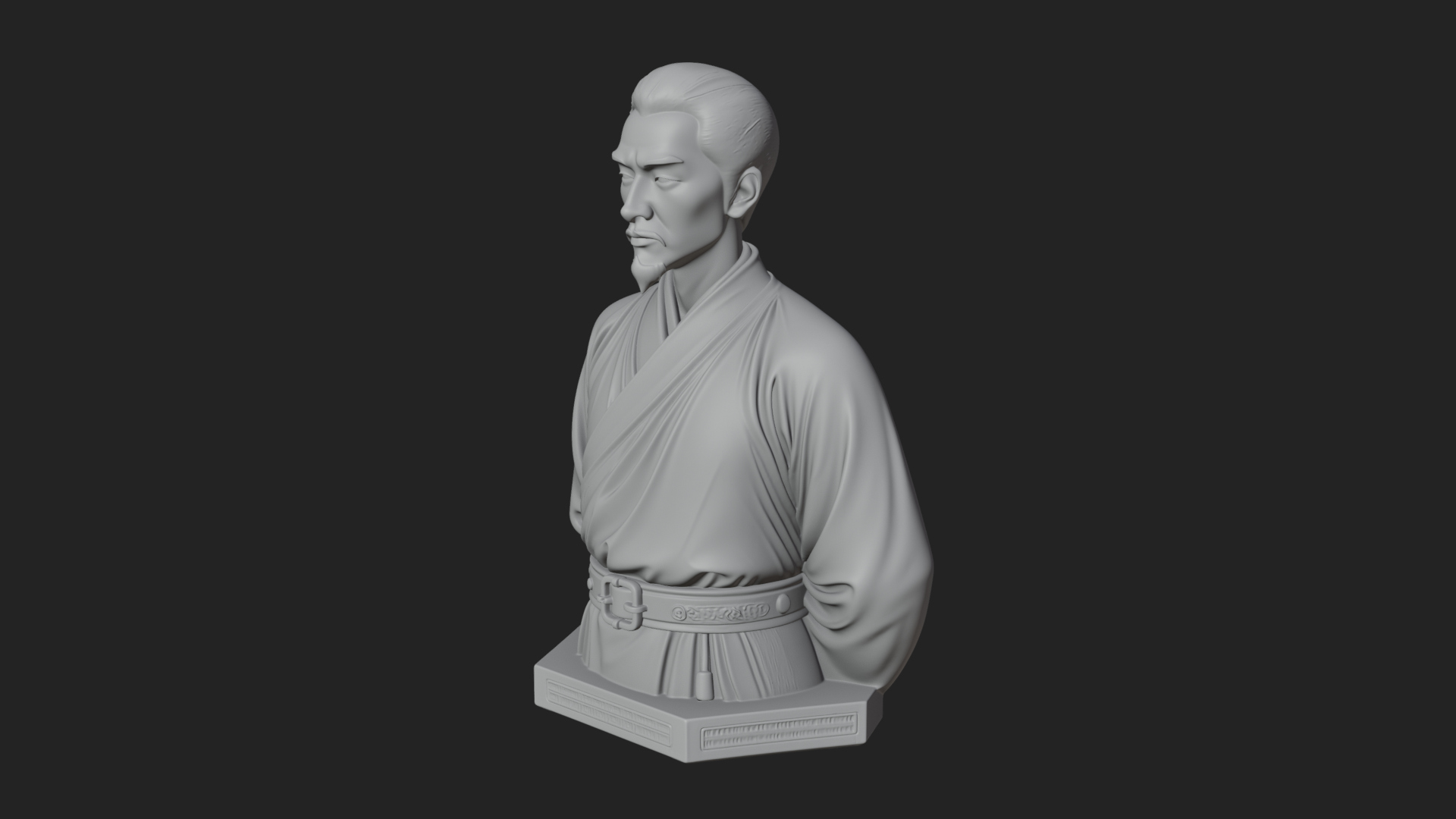 Chinese Scholar Bust Statue Design 11 3D Print Model 3D Model