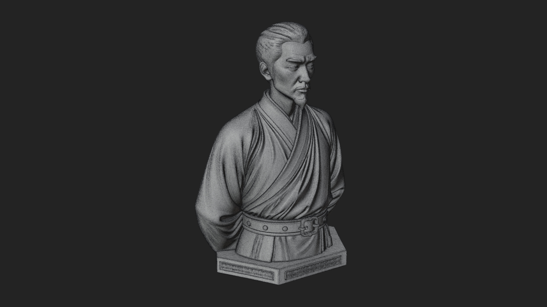 Chinese Scholar Bust Statue Design 11 3D Print Model 3D Model