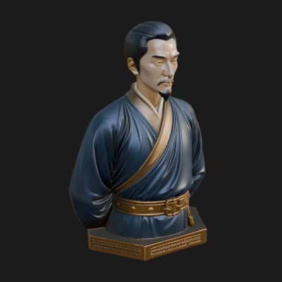 Chinese Scholar Bust Statue Design 11 3D Print Model