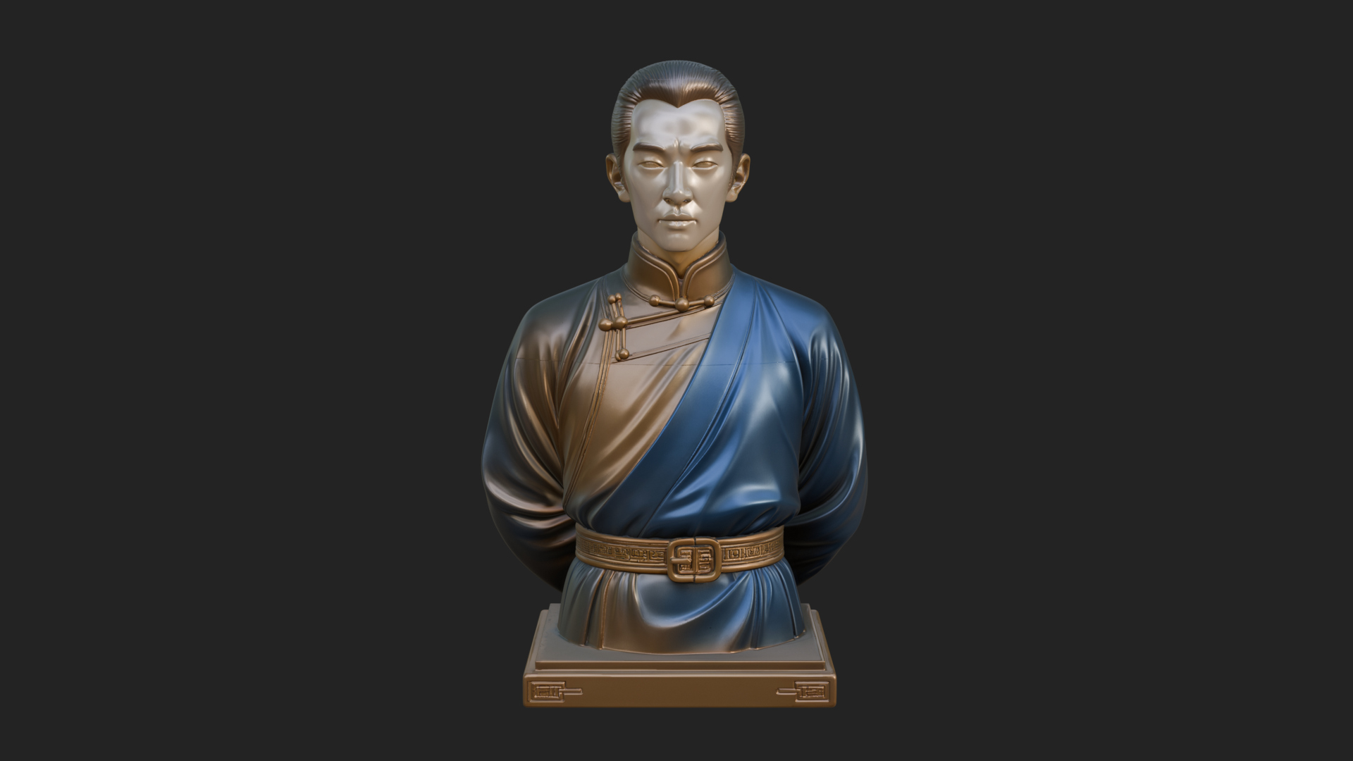 Chinese Scholar Bust Statue Design 12 3D Print Model 3D Model