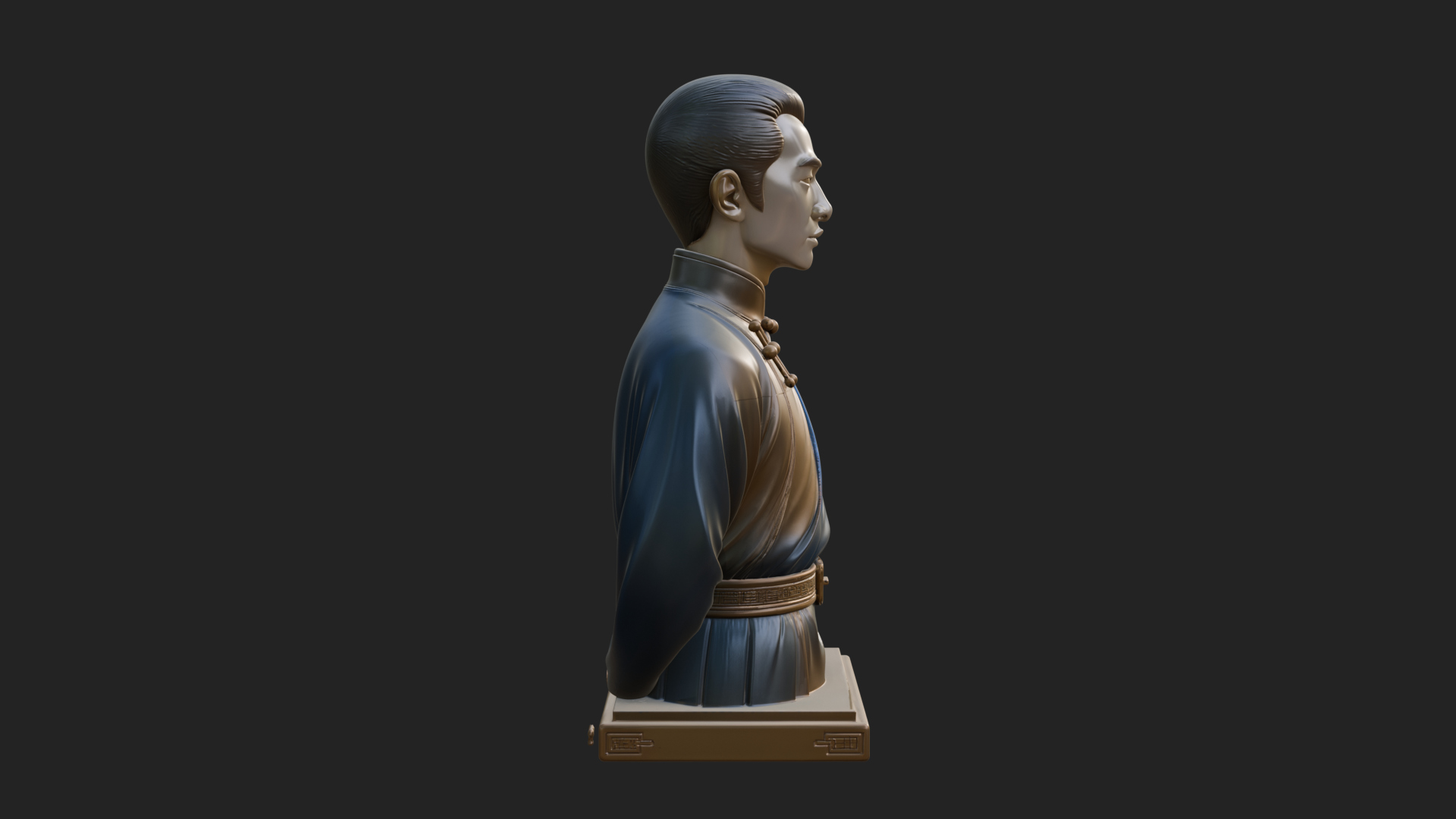 Chinese Scholar Bust Statue Design 12 3D Print Model 3D Model