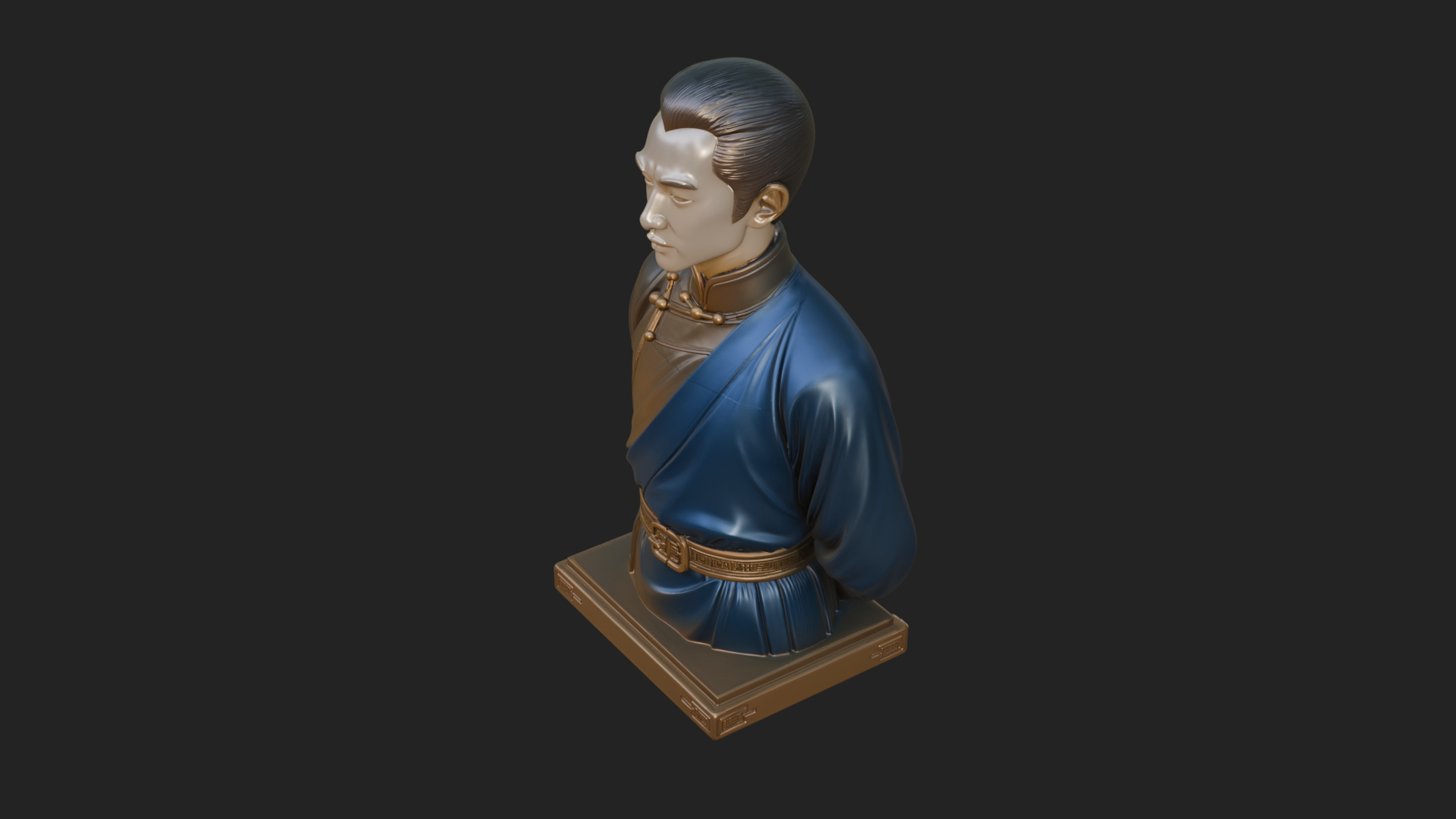 Chinese Scholar Bust Statue Design 12 3D Print Model 3D Model