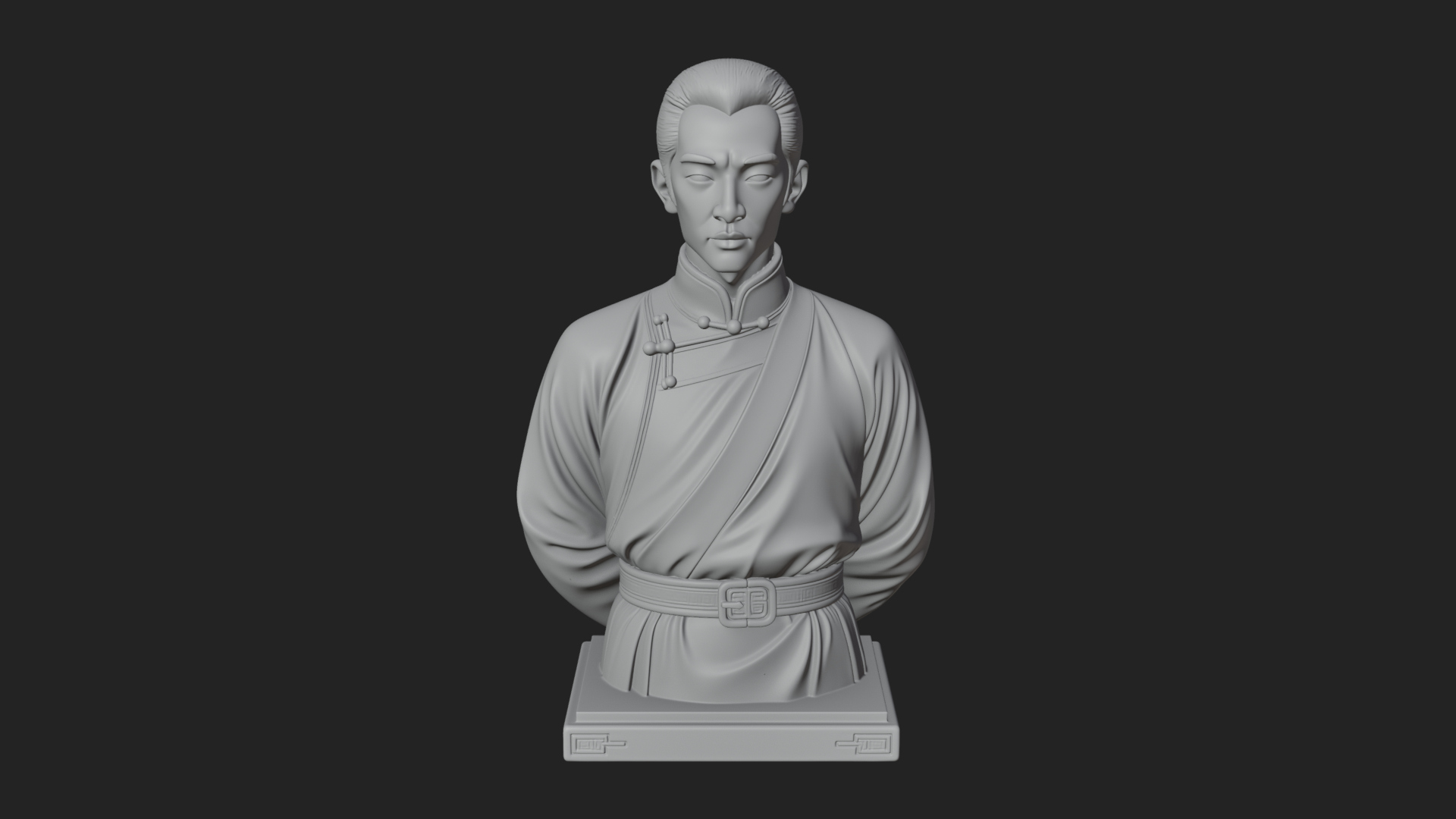 Chinese Scholar Bust Statue Design 12 3D Print Model 3D Model