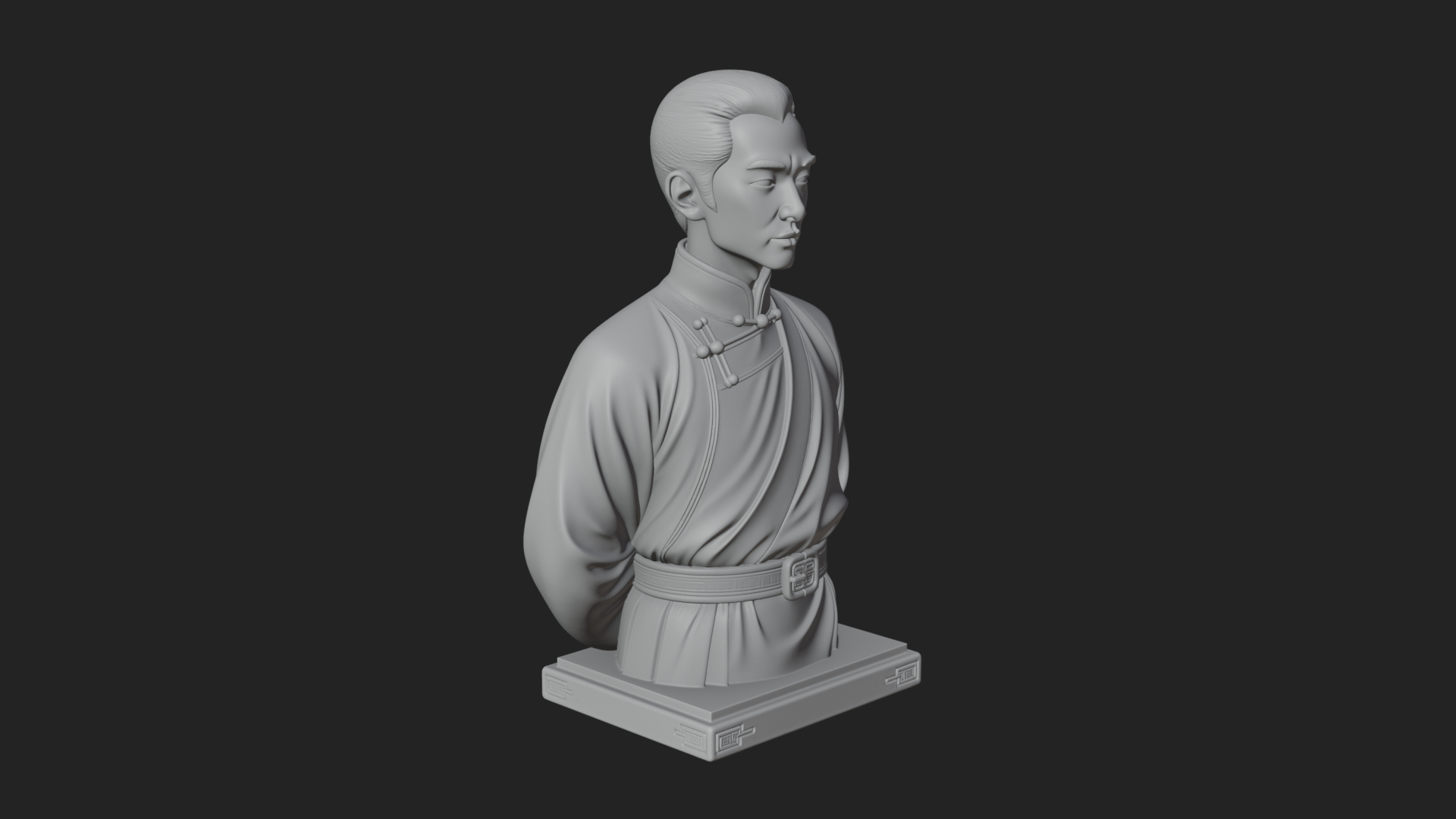 Chinese Scholar Bust Statue Design 12 3D Print Model 3D Model