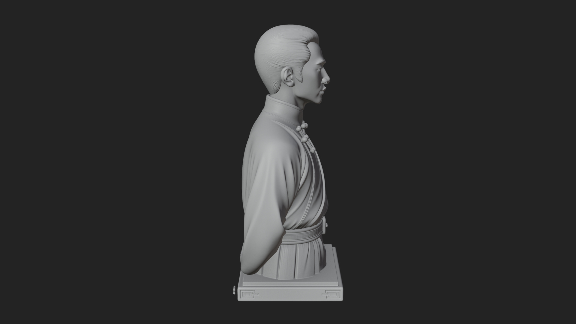 Chinese Scholar Bust Statue Design 12 3D Print Model 3D Model