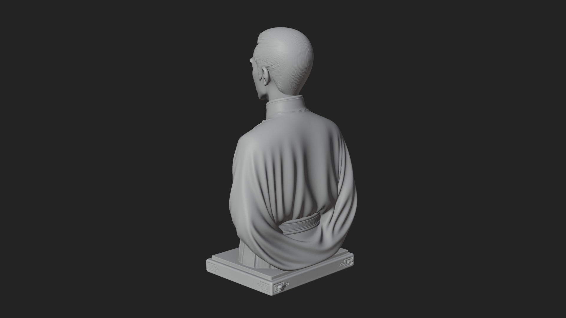 Chinese Scholar Bust Statue Design 12 3D Print Model 3D Model