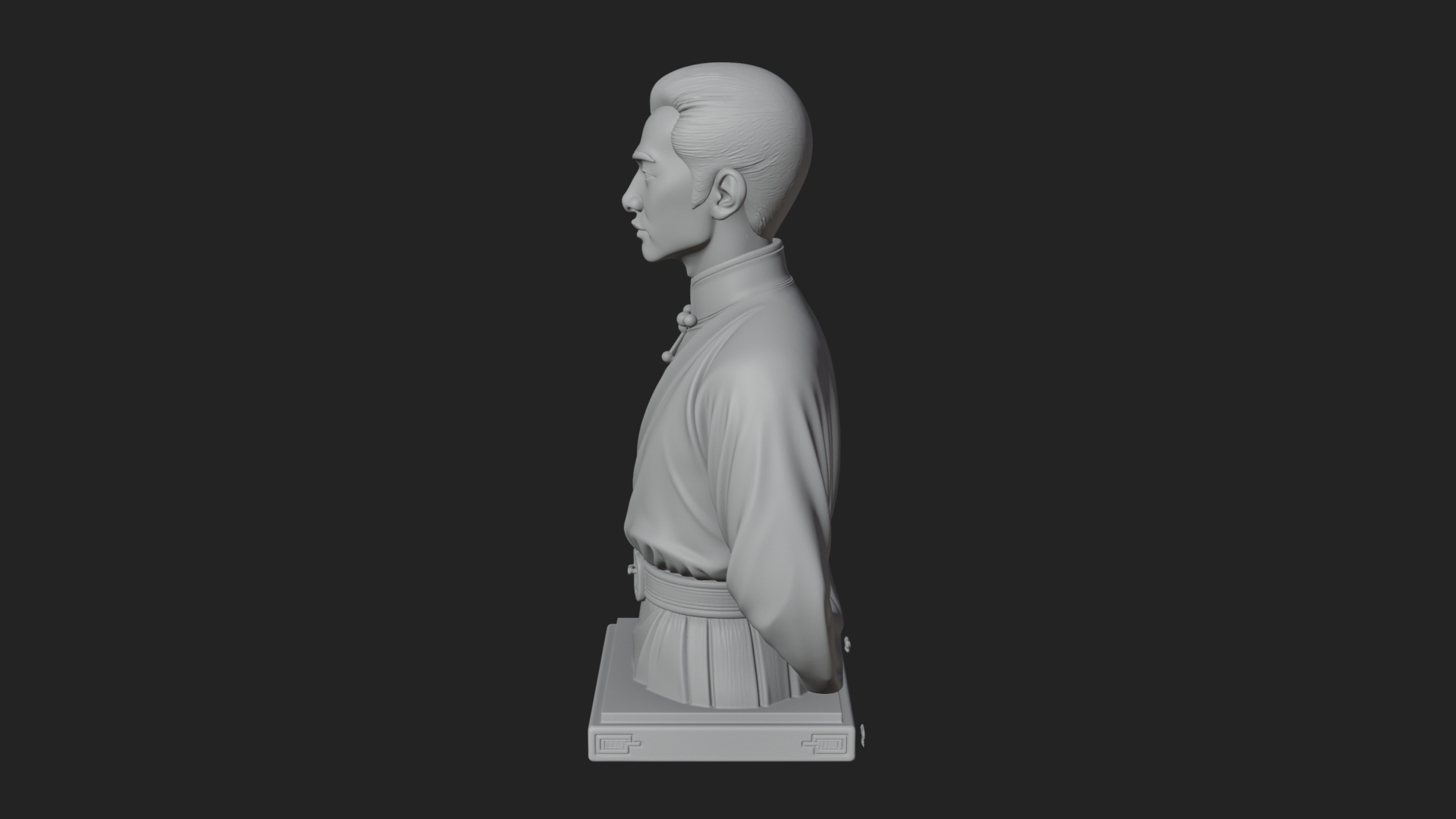 Chinese Scholar Bust Statue Design 12 3D Print Model 3D Model