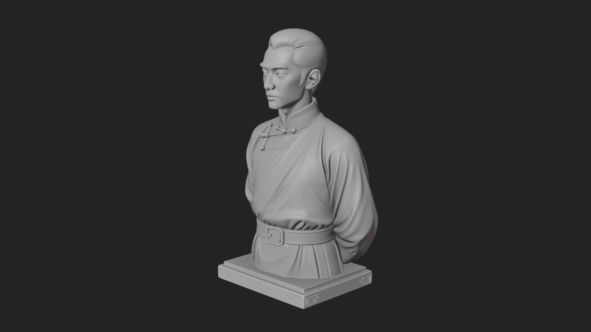 Chinese Scholar Bust Statue Design 12 3D Print Model 3D Model